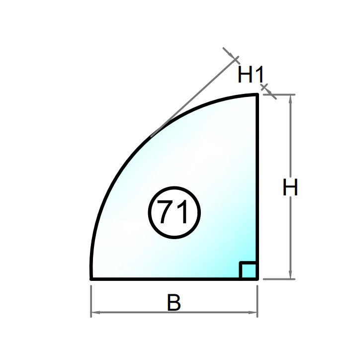 Härdat glas med polerad kant - Figur 71